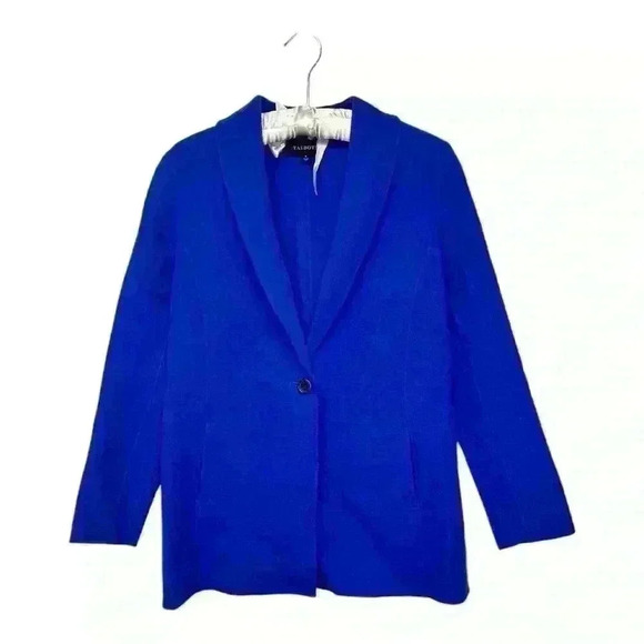 Talbots Jackets & Blazers - Talbots Cobalt Blue Wool Blend Sweater Blazer Boyfriend Fit Size 4